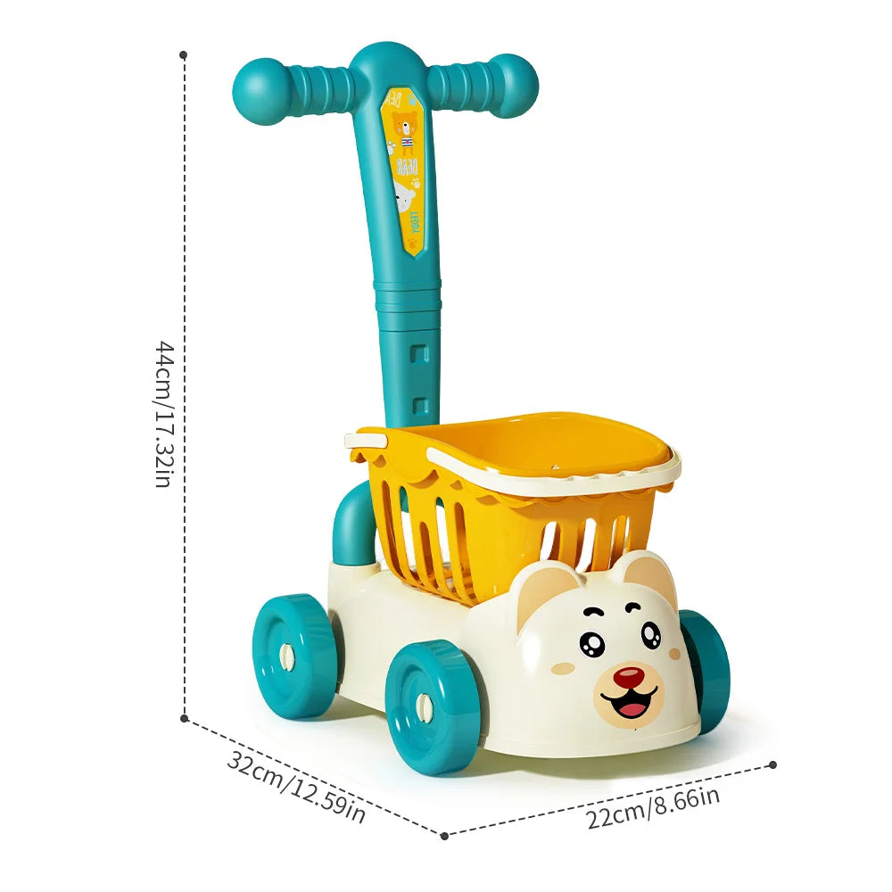 Children's Supermarket Shopping Cart Toy - Baby Trolley for Fruit & Grocery Play - Simulation Kitchen Gift for Boys & Girls