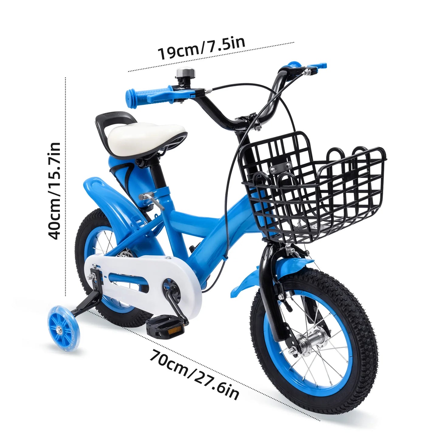 Carbon Steel Indoor Outdoor Kids Bike with Training Wheels, 12-Inch Bicycle for Children, Perfect Gift for Active Play