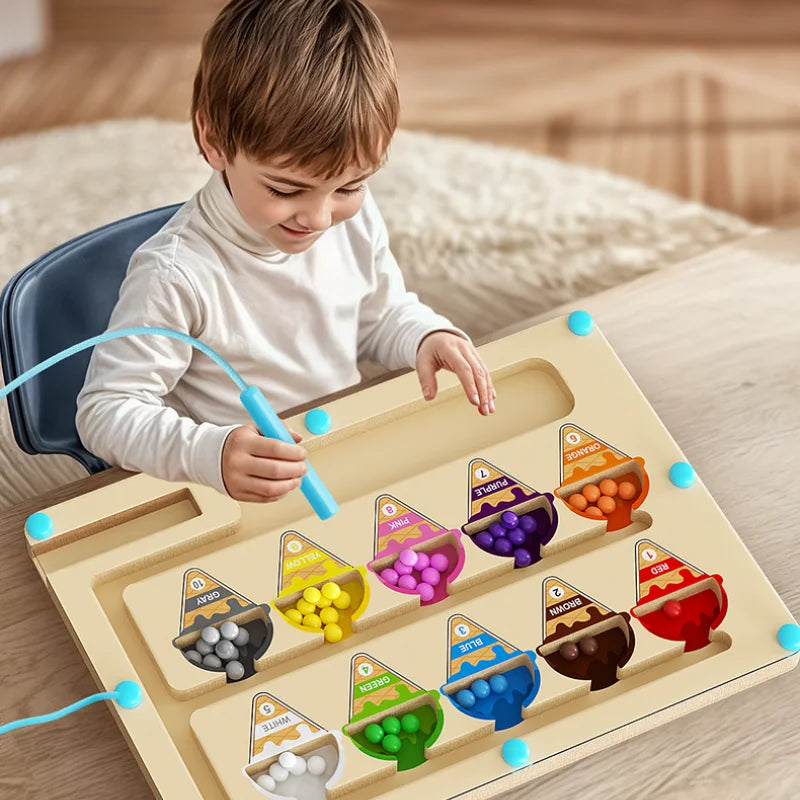 Magnetic Bead Maze Toy for Kids - Puzzle Game for Attention & Concentration Training Ages 2-6