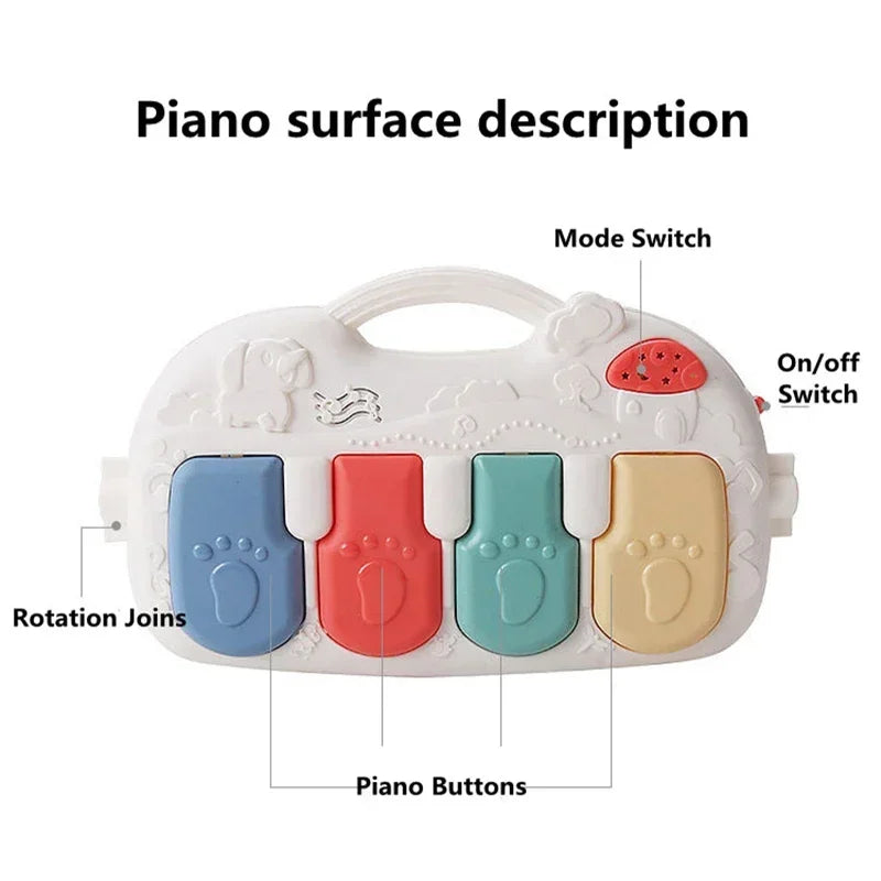 Baby Activity Gym Play Mat with Music Rack & Piano Keyboard - Soft Puzzle Carpet for Infant Crawling & Playtime