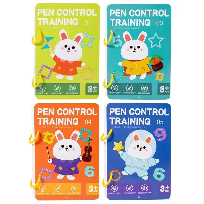 Reusable Magic Tracing Workbook for Kids - Montessori Drawing Practice Copybook for Educational Control Training and Creative Learning