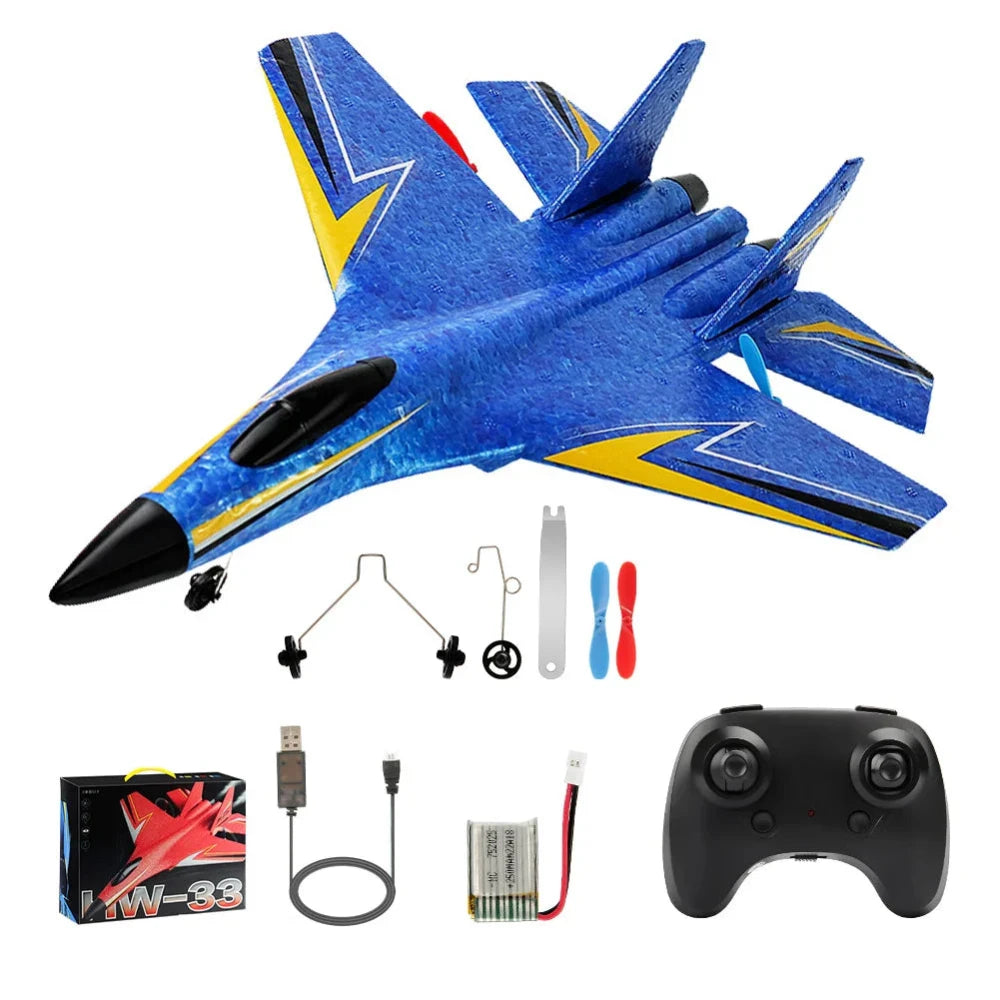 Flying Airplane RC Toy – SU-27 Remote Control Aircraft - Battery Powered Flying Remote Controlled Airplane - For Children, EPP Foam Design