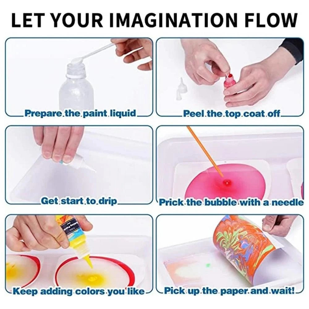 Art Water Marbling Painting Kit – Create Stunning Artwork with Marbled Designs for All Ages