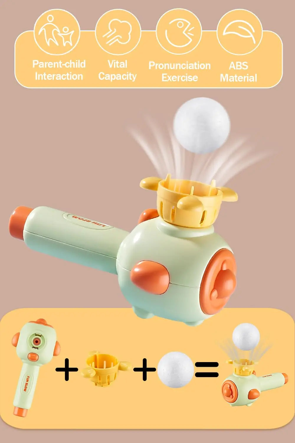 Montessori Sensory Toy for Babies - Whistle Ball Blowing Floating Blow Pipe Balls for Fine Motor Skills Development