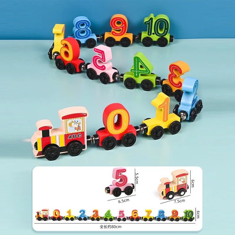 Montessori Magnetic Wooden Train Set for Kids - Educational Animal Sorting Toy for Early Learning and Cognitive Development