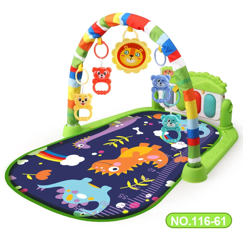 Baby Play Gym Activity Mat with Musical Arch, Multifunctional Fitness Frame, Educational Crawling Rug, Perfect Gift for Infants