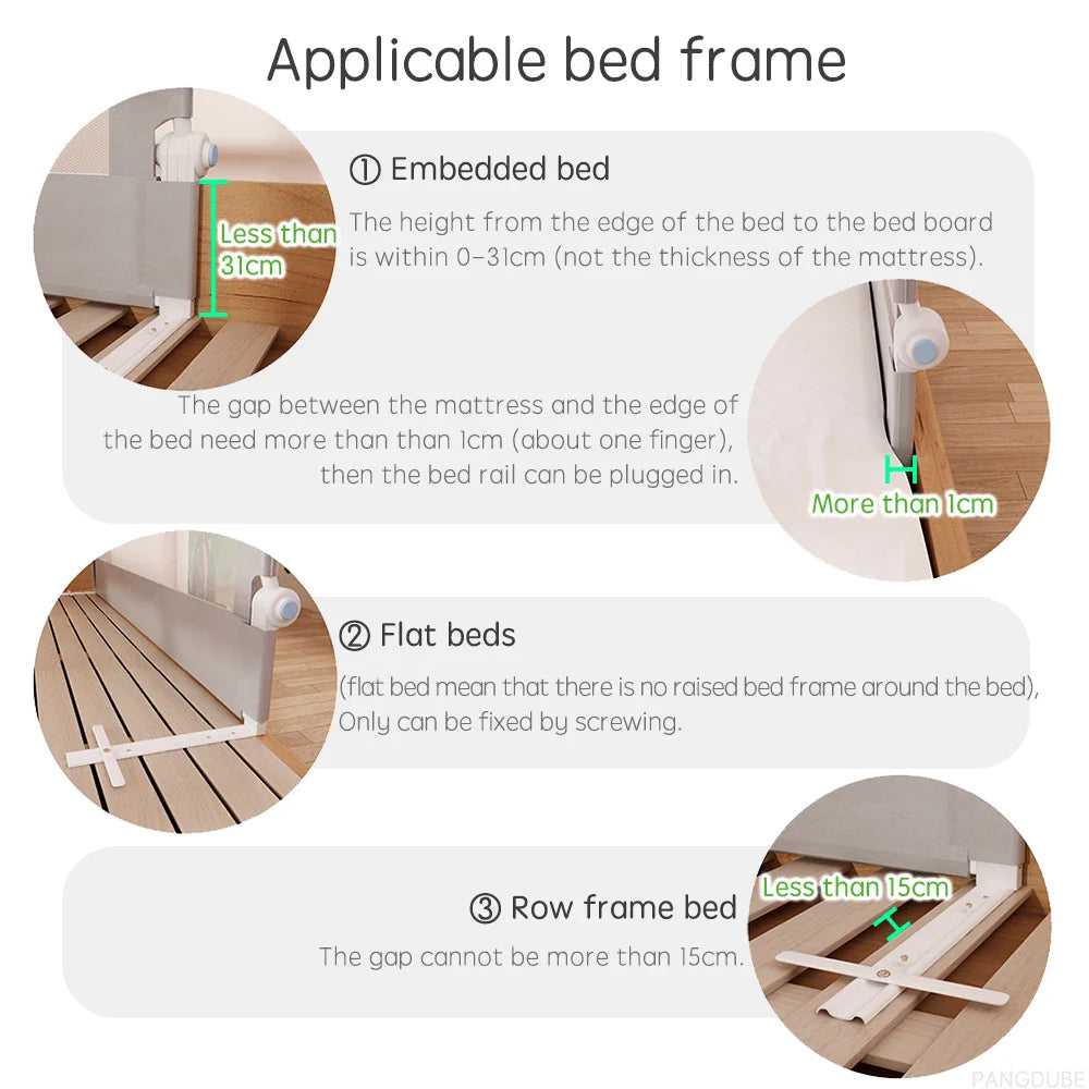 Baby Bed Guardrail Safety Railing - Protective Barrier for Kids' Beds, Bed Fence for Child Safety, 1pc Bed Rail Guard