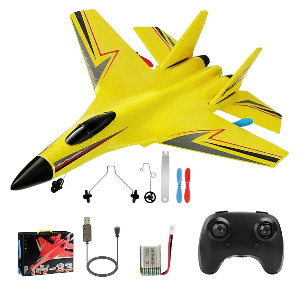 Flying Airplane RC Toy – SU-27 Remote Control Aircraft - Battery Powered Flying Remote Controlled Airplane - For Children, EPP Foam Design