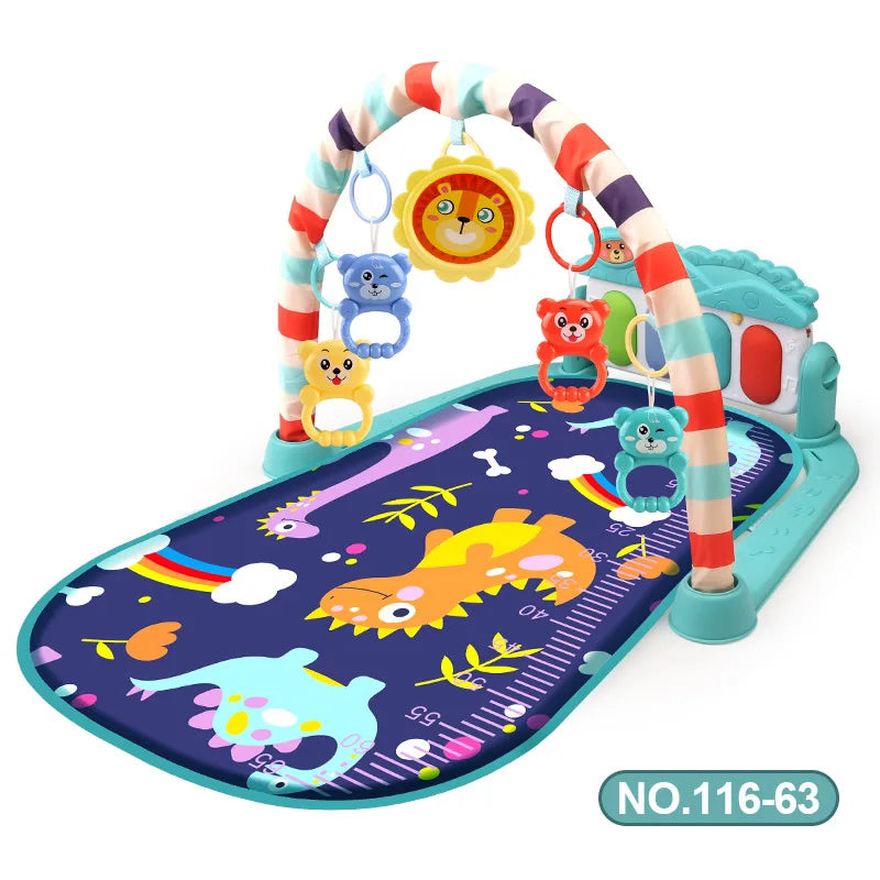 Baby Play Gym Activity Mat with Musical Arch, Multifunctional Fitness Frame, Educational Crawling Rug, Perfect Gift for Infants
