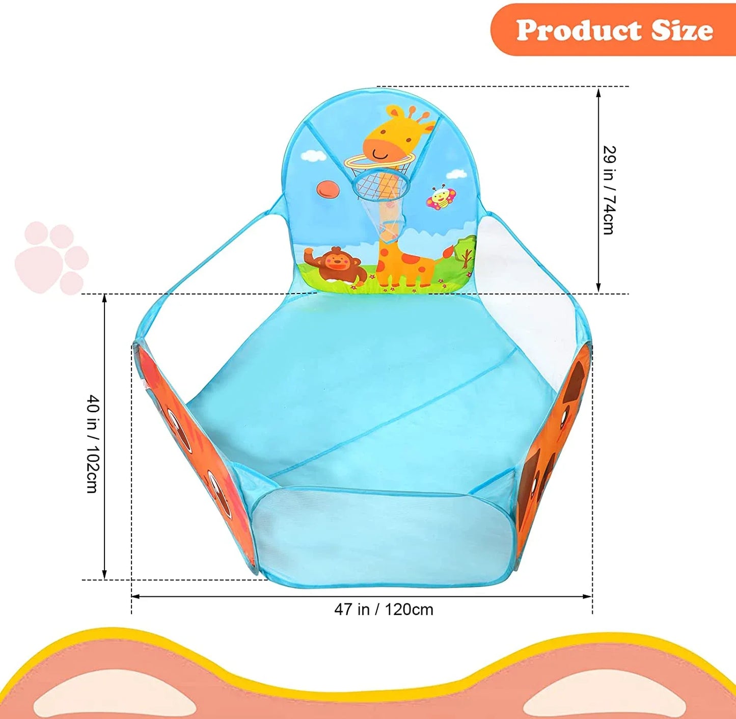 Portable Foldable Ball Pool Tent for Kids - Indoor/Outdoor Play Pit with Basket - Educational Sports Toy & Holiday Gift
