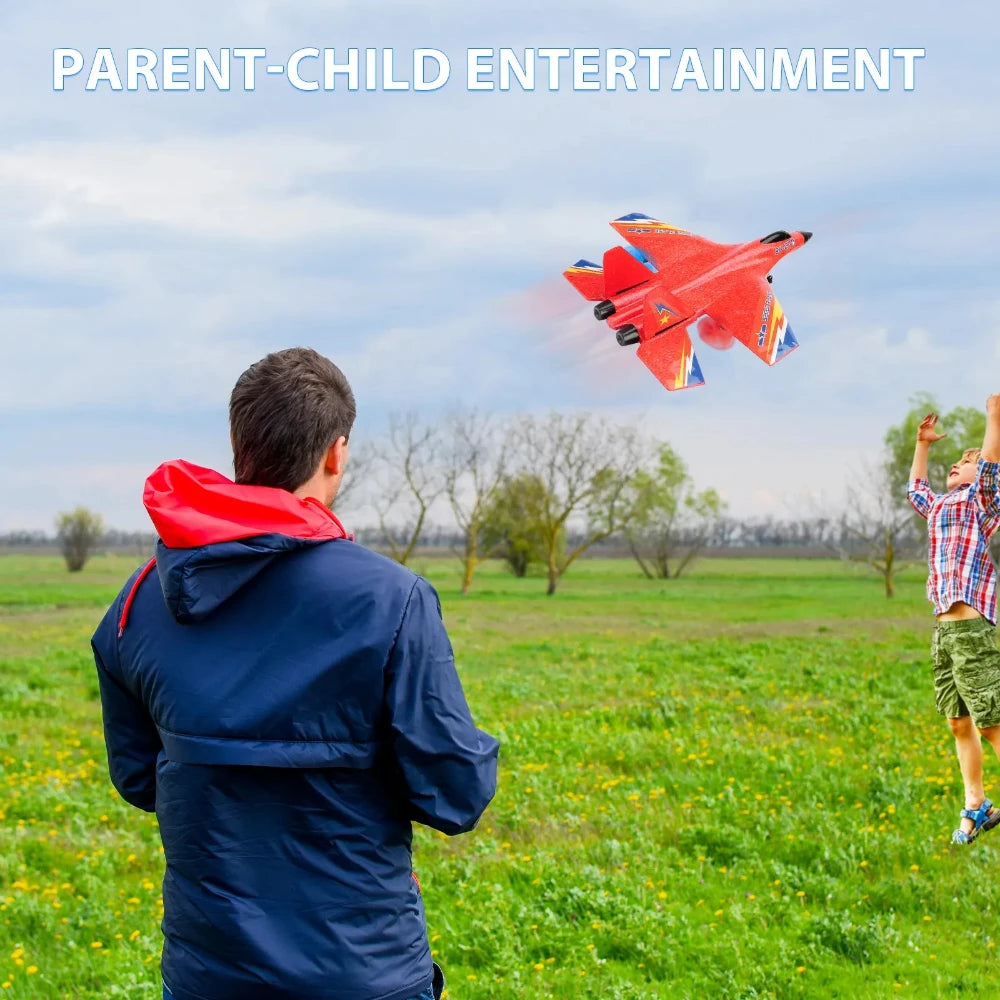 Flying Airplane RC Toy – SU-27 Remote Control Aircraft - Battery Powered Flying Remote Controlled Airplane - For Children, EPP Foam Design