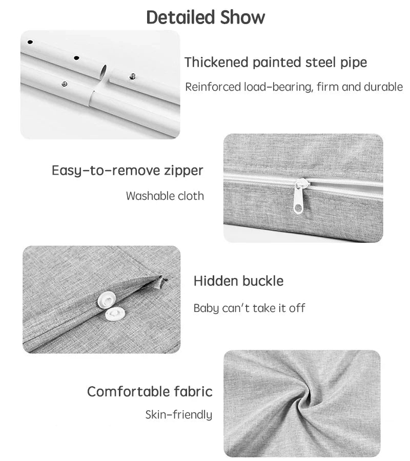 Baby Bed Rail Safety Barrier - 47cm Child Bed Fence Railing for Kids' Bed Protection and Safety