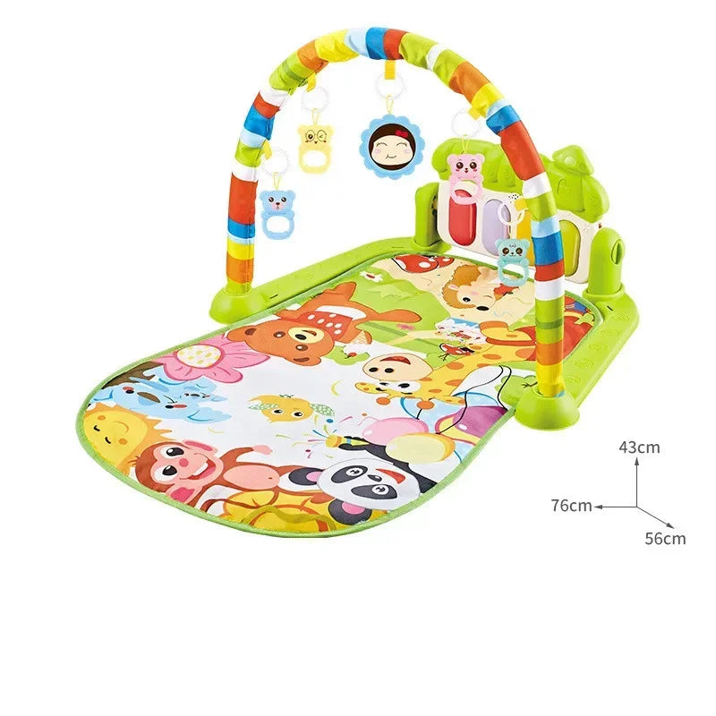Baby Activity Gym Play Mat with Music Rack & Piano Keyboard - Soft Puzzle Carpet for Infant Crawling & Playtime