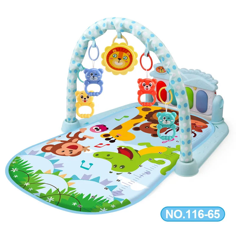 Baby Play Gym Activity Mat with Musical Arch, Multifunctional Fitness Frame, Educational Crawling Rug, Perfect Gift for Infants
