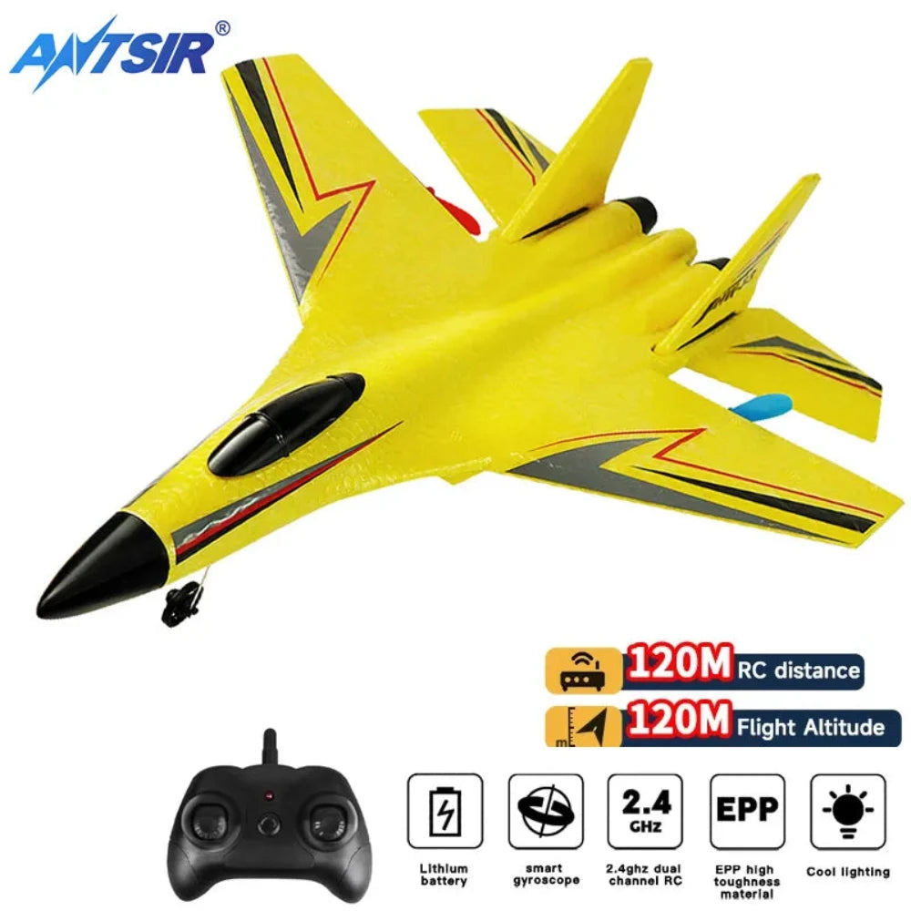Flying Airplane RC Toy – SU-27 Remote Control Aircraft - Battery Powered Flying Remote Controlled Airplane - For Children, EPP Foam Design