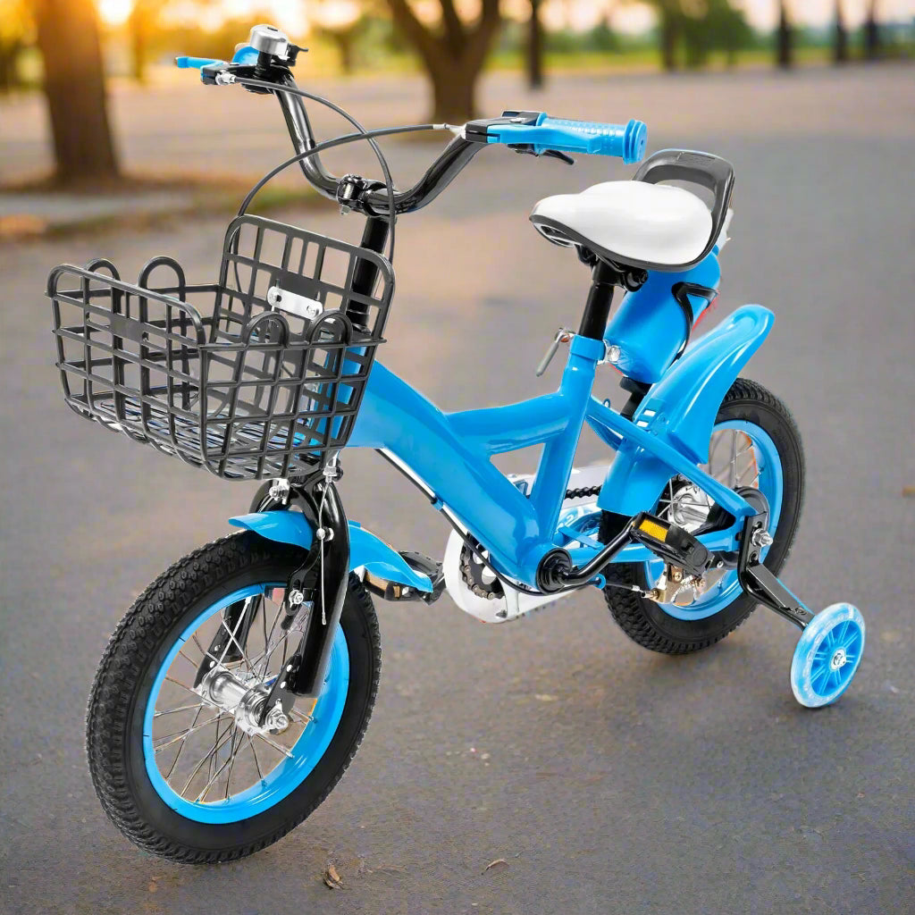 Carbon Steel Indoor Outdoor Kids Bike with Training Wheels, 12-Inch Bicycle for Children, Perfect Gift for Active Play