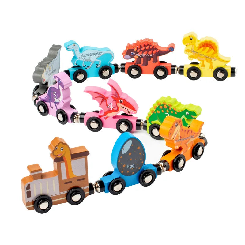 Montessori Magnetic Wooden Train Set for Kids - Educational Animal Sorting Toy for Early Learning and Cognitive Development