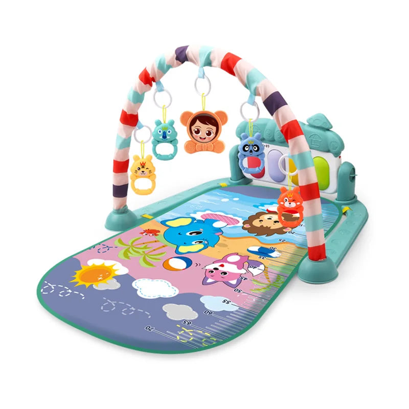 Baby Play Gym Activity Mat with Musical Arch, Multifunctional Fitness Frame, Educational Crawling Rug, Perfect Gift for Infants
