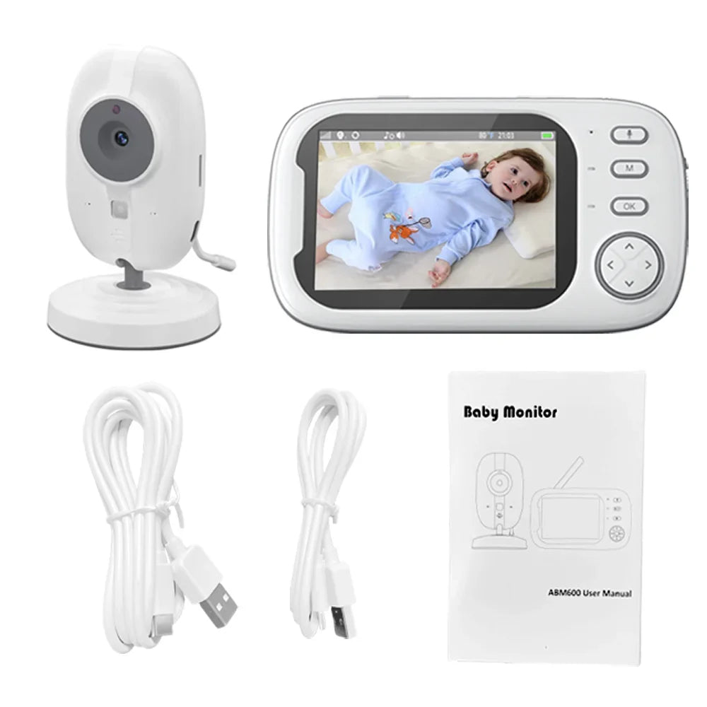 Wireless Video Baby Monitor with 3.5-Inch Display, Night Vision, Temperature Monitoring & Two-Way Audio for Baby Care and Security