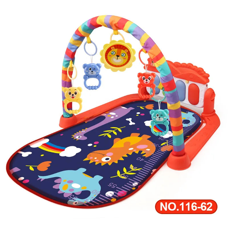 Baby Play Gym Activity Mat with Musical Arch, Multifunctional Fitness Frame, Educational Crawling Rug, Perfect Gift for Infants