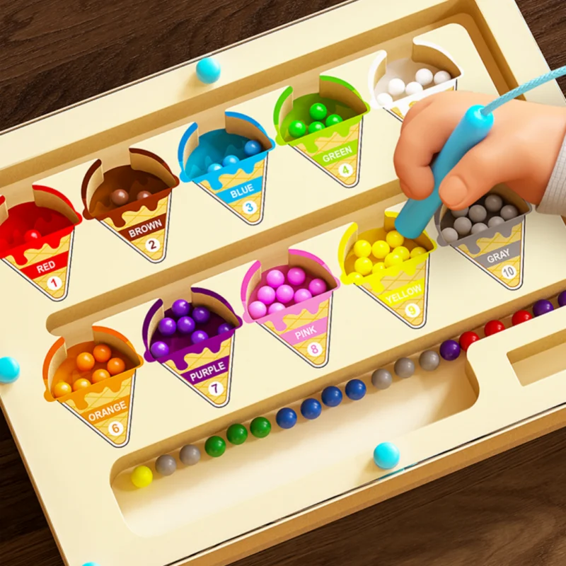Magnetic Bead Maze Toy for Kids - Puzzle Game for Attention & Concentration Training Ages 2-6