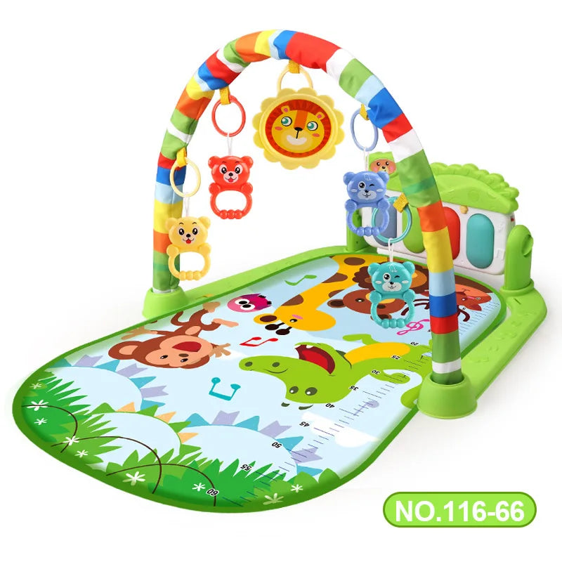 Baby Play Gym Activity Mat with Musical Arch, Multifunctional Fitness Frame, Educational Crawling Rug, Perfect Gift for Infants