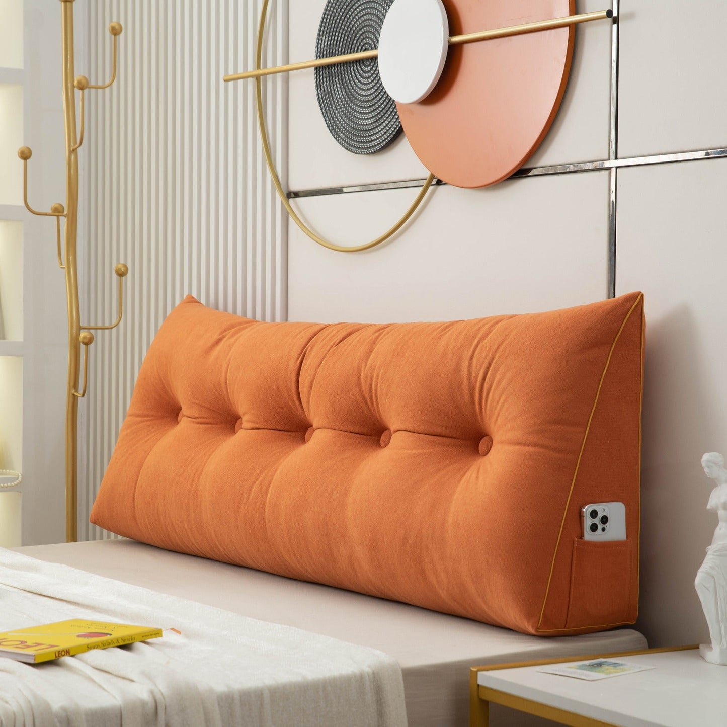 Luxury Chic Wedge Pillow | Backrest Cushion for Bed
