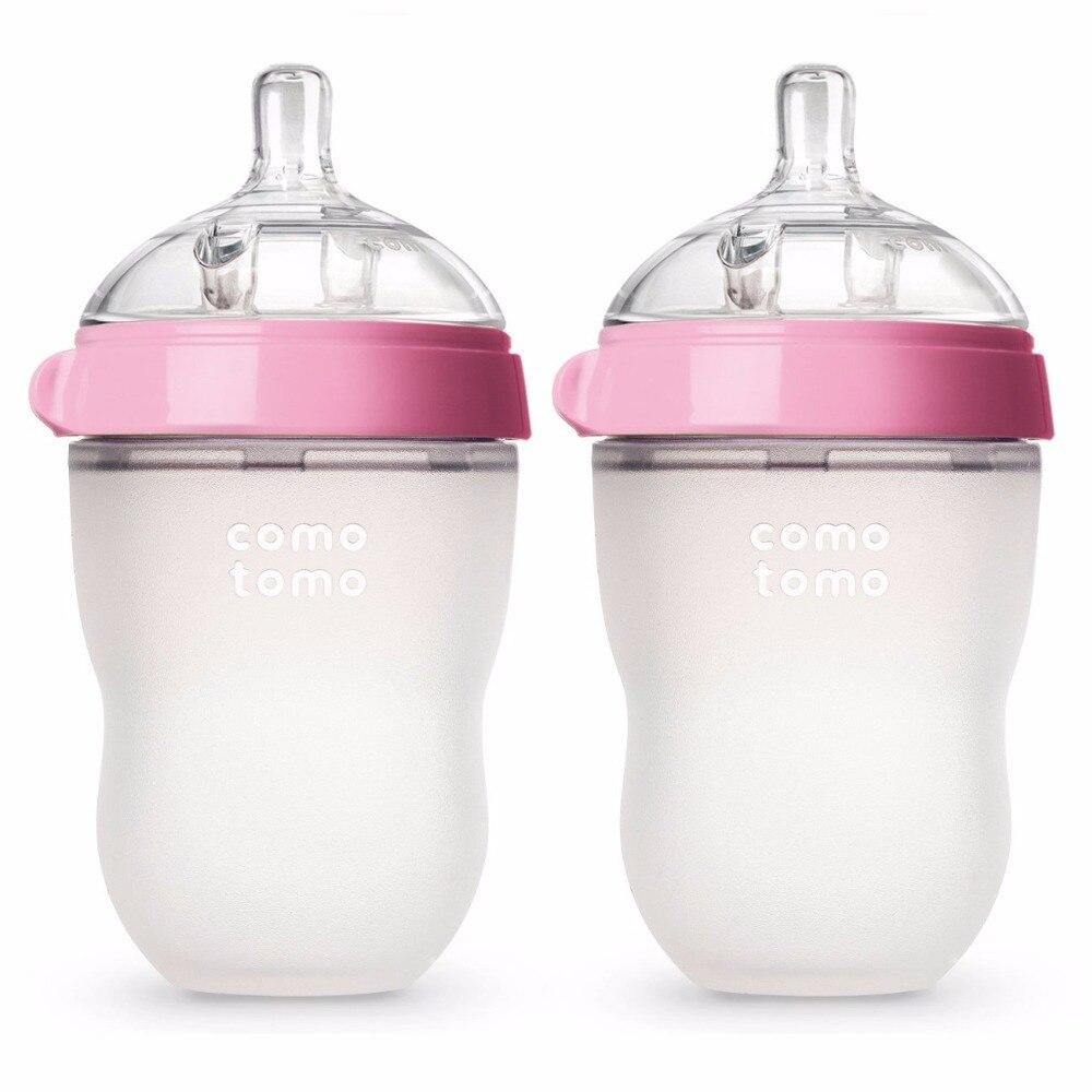Silicone Baby Bottles – Mimics Breastfeeding for Happy Feeding