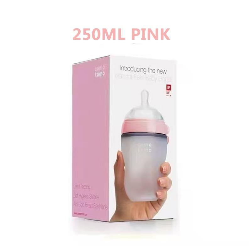 Silicone Baby Bottles – Mimics Breastfeeding for Happy Feeding