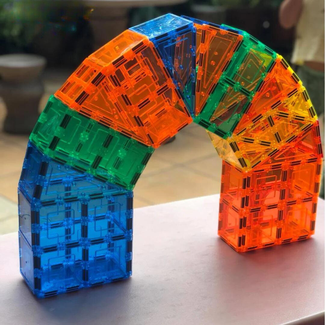 Dreamscape™ | Magnet Building Blocks Set | 100 Colorful Magnetic Tiles for Creative Play & STEM Learning