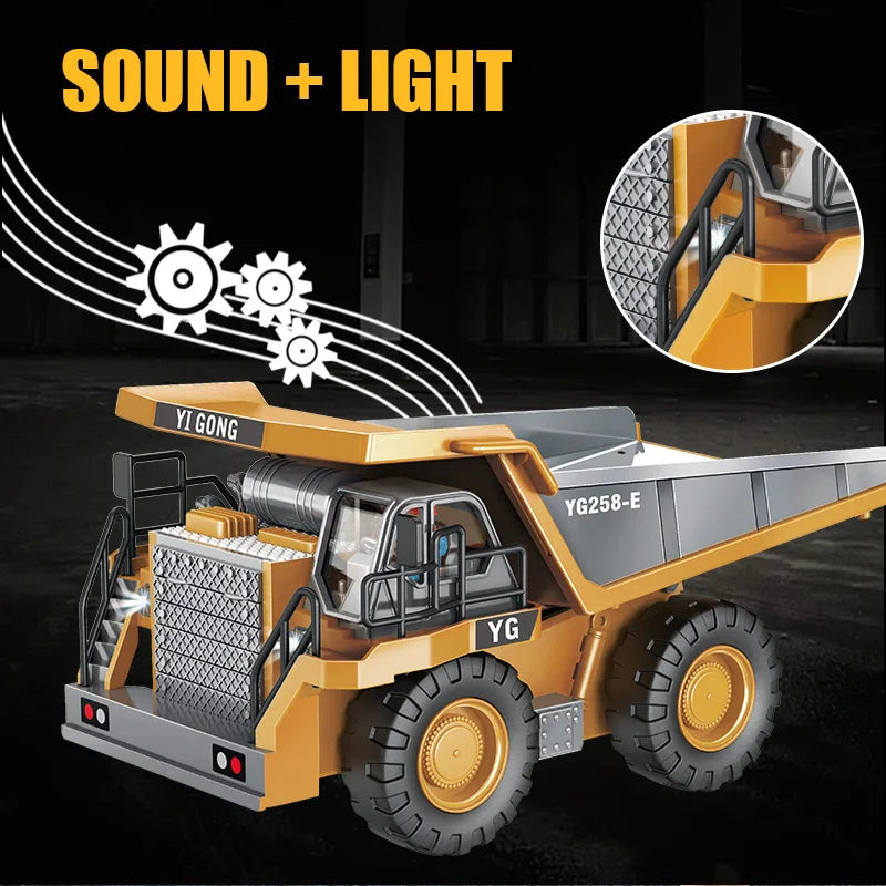 Construction Master RC Truck | Realistic Lights & Sounds for Kids' Creative Play and Coordination Development