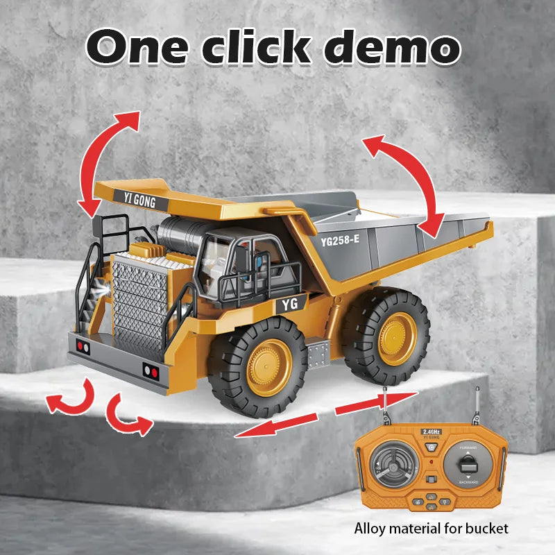 Construction Master RC Truck | Realistic Lights & Sounds for Kids' Creative Play and Coordination Development