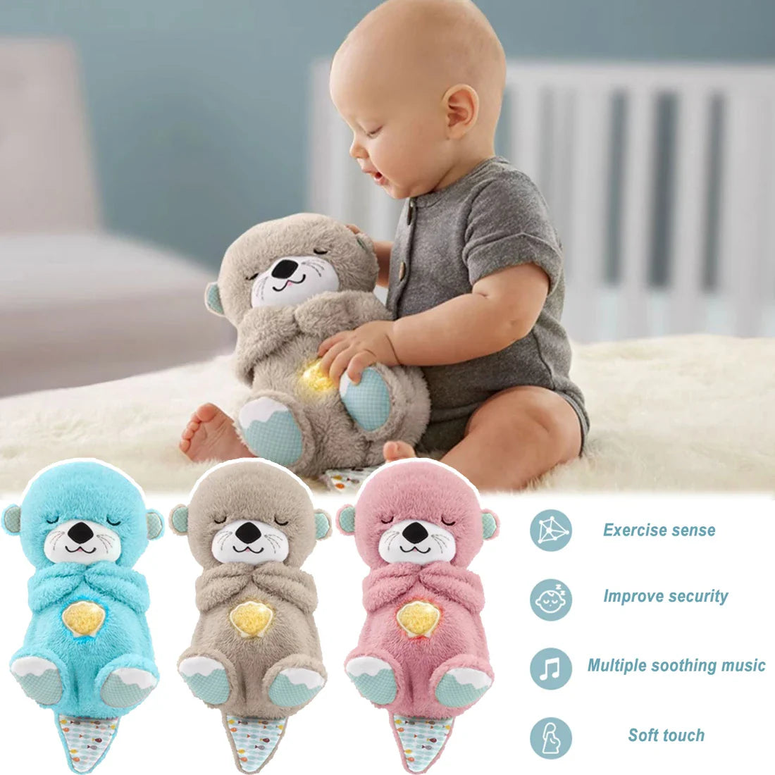 Sleepy Bedtime Breathing Otter Toy
