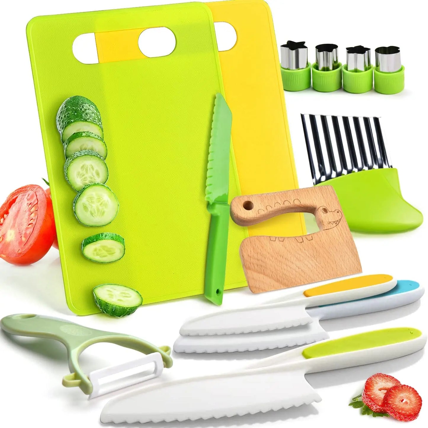 Children's Cooking Set with Toddler Knives - Safe Cutting Set for Mini Chefs