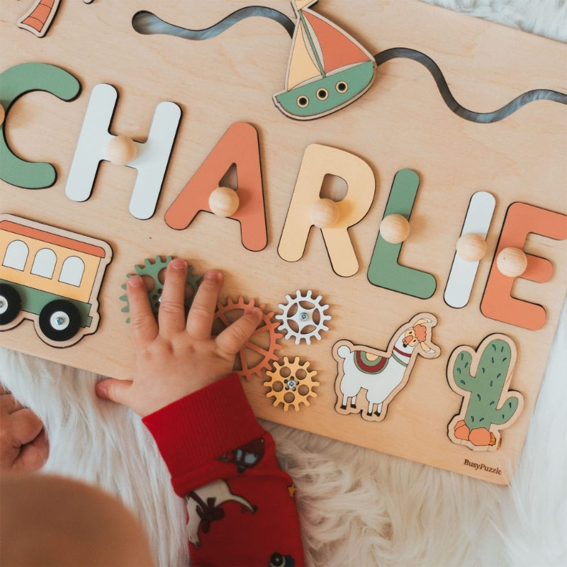 MysticWood™ | Personalised Wooden Name Puzzle for Kids | Customizable Educational Toy for Learning & Play