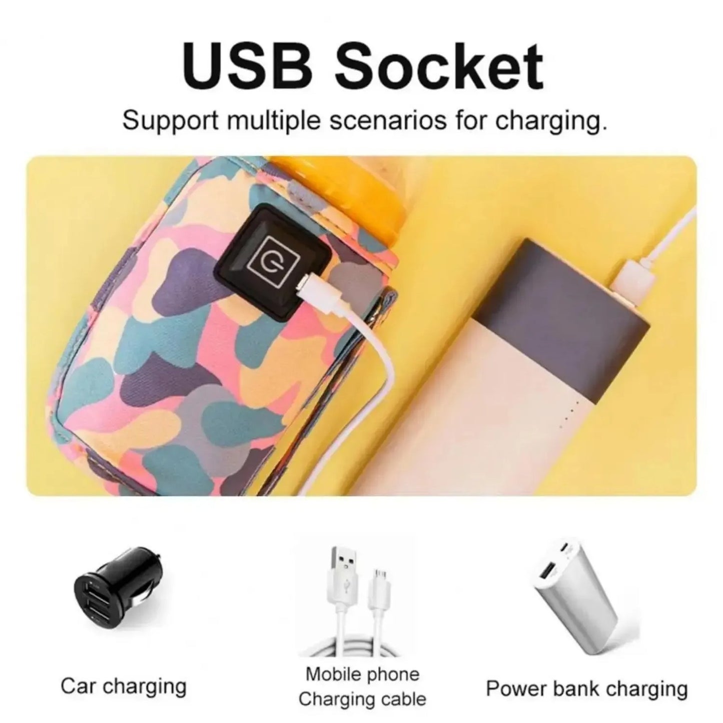 Portable Milk Water Warmer Bottle | Adjustable Temperature Control
