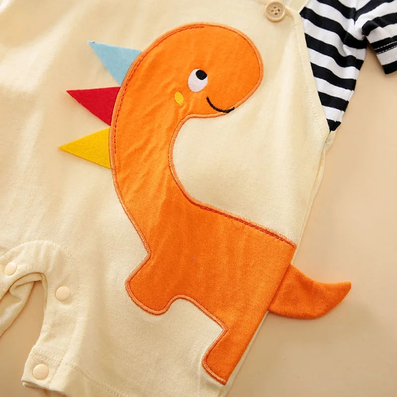 Breathable Baby Summer Outfit Set | Soft, Stretchy Fabric with Animal Print Suspenders for 0-9 Months
