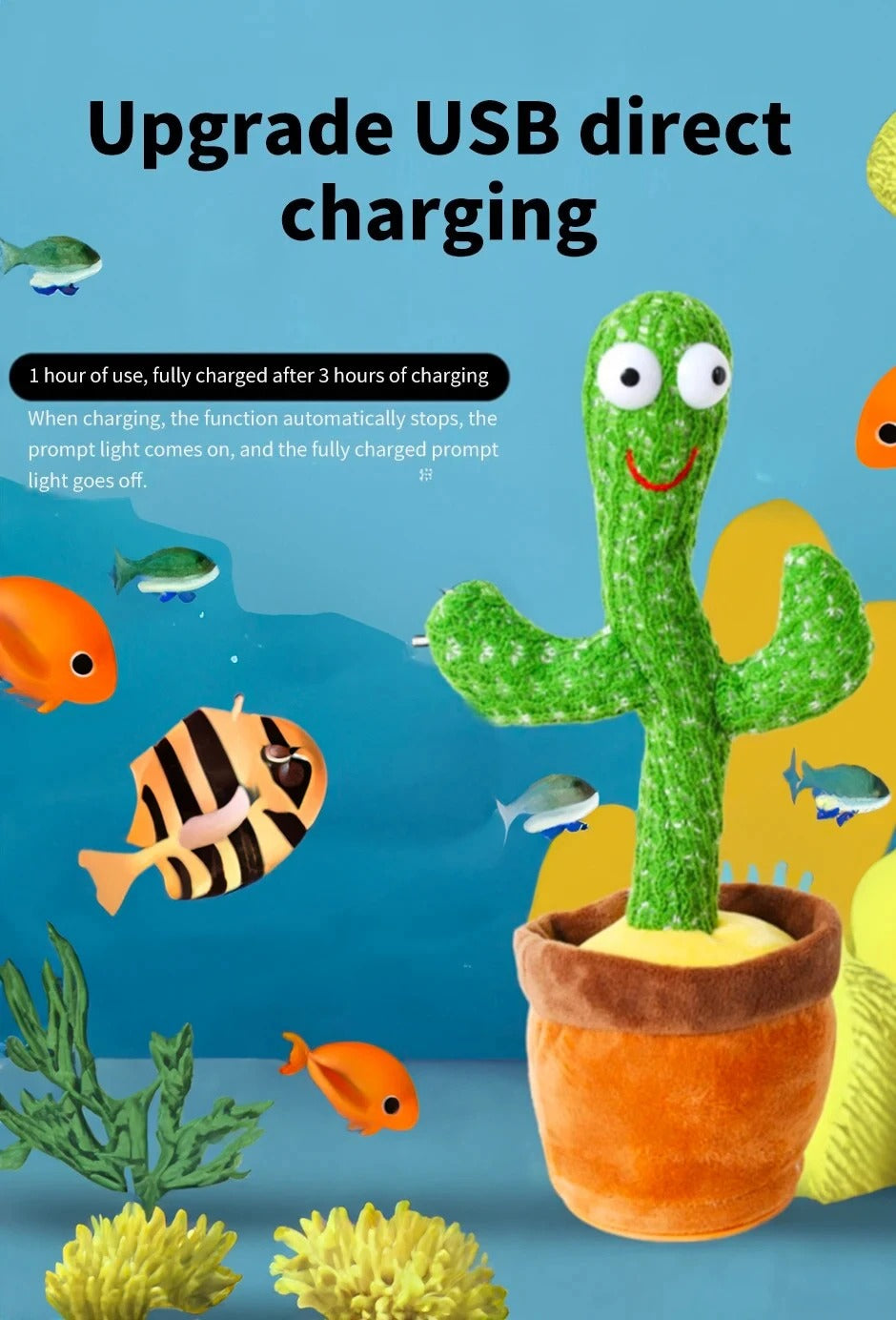 Cactopia™ | Sound-Reacting Dancing Cactus Toy | Interactive Musical Plant for Kids & Home Decor