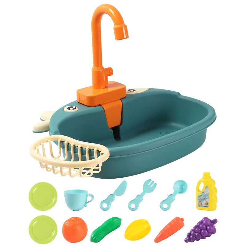 Children's Indoor/Outdoor Standing Sink | Fully Functional Tap, 16 Accessories & Removable Legs for Endless Water Play