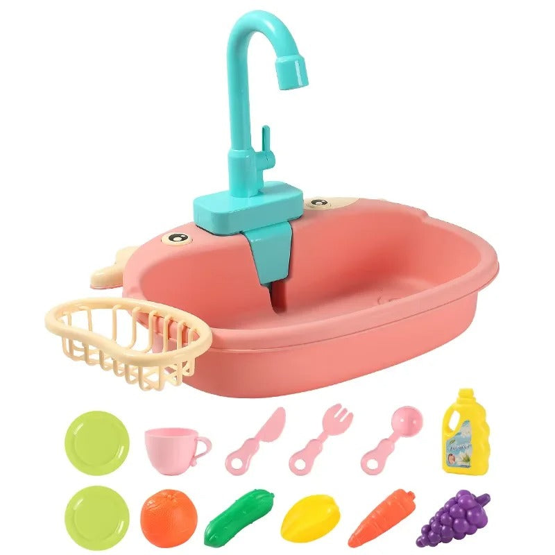 Children's Indoor/Outdoor Standing Sink | Fully Functional Tap, 16 Accessories & Removable Legs for Endless Water Play