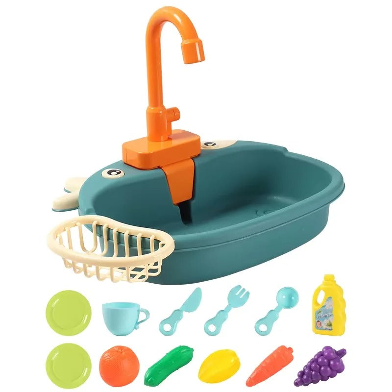 Children's Indoor/Outdoor Standing Sink | Fully Functional Tap, 16 Accessories & Removable Legs for Endless Water Play