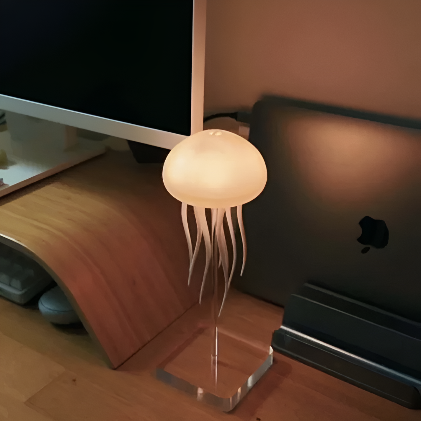 LED Jellyfish Lamp | Colour-Changing RGB Night Light with Voice Activation, for Home Ambience and Kids’ Room Decor