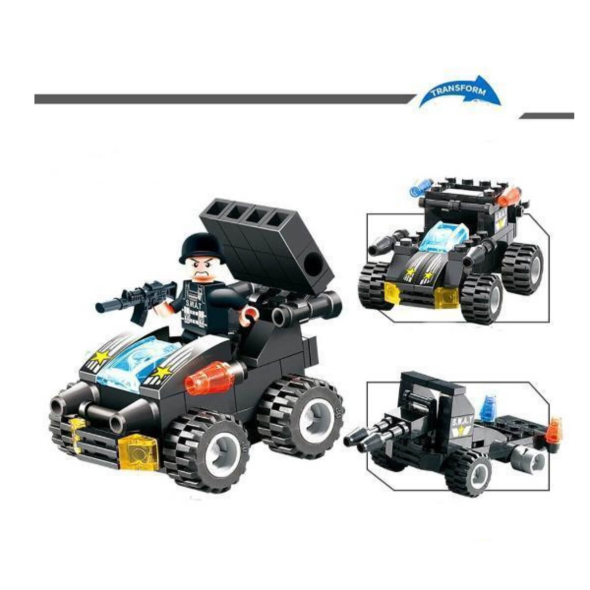 8 IN 1 Robot Aircraft Car City Police SWAT Building Block