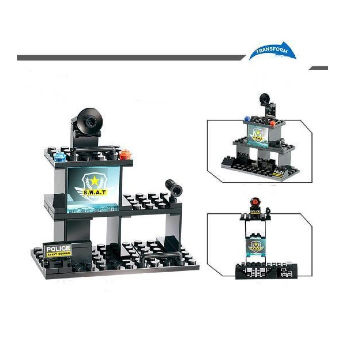 8 IN 1 Robot Aircraft Car City Police SWAT Building Block