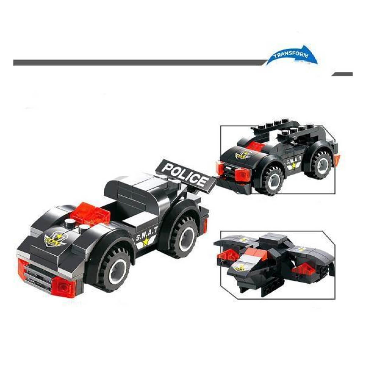 8 IN 1 Robot Aircraft Car City Police SWAT Building Block