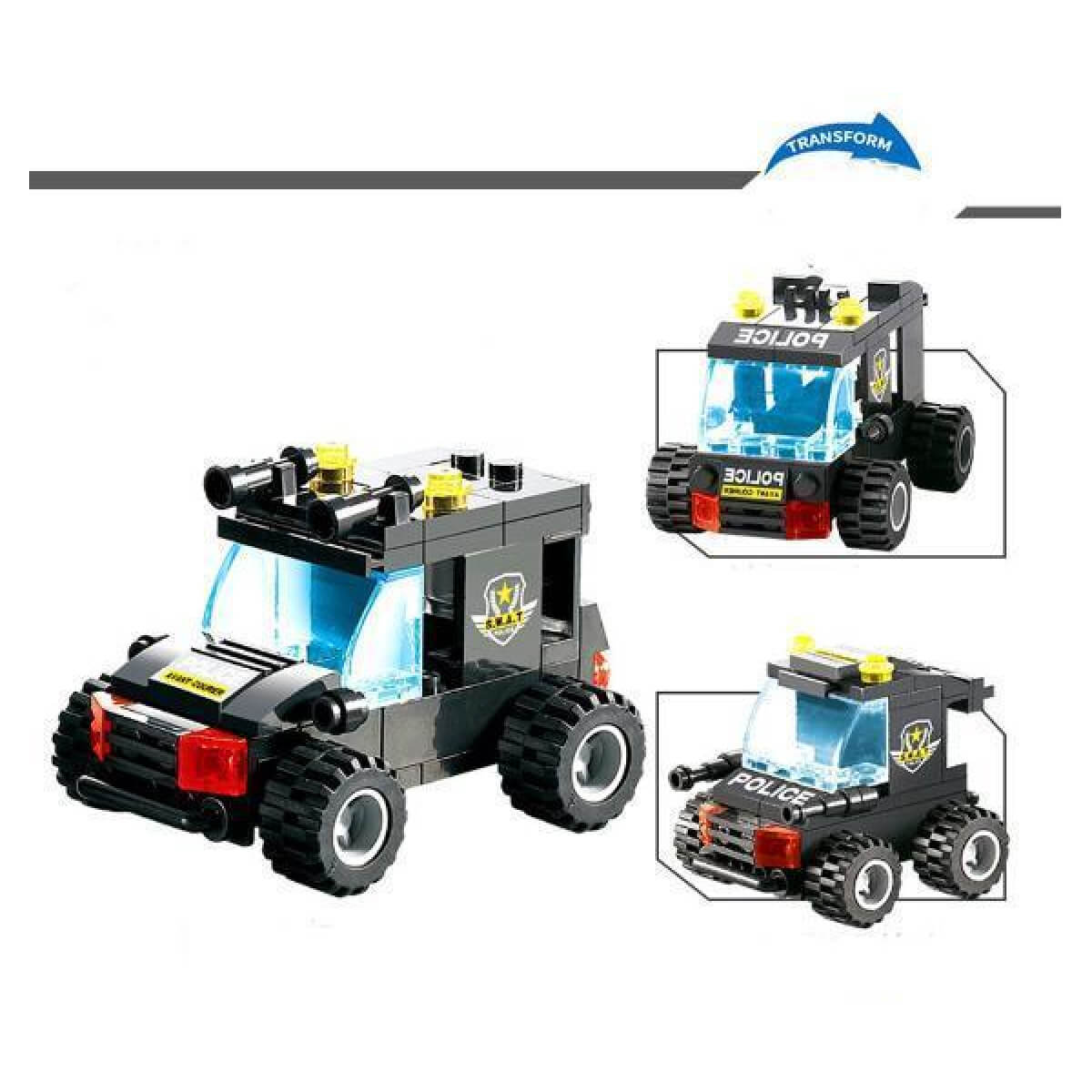 8 IN 1 Robot Aircraft Car City Police SWAT Building Block