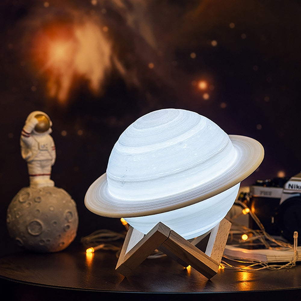 Planet-Themed LED Night Lamp β Colour-Changing Saturn Design for Kids, Bedrooms, and Unique Home Decor Ambience