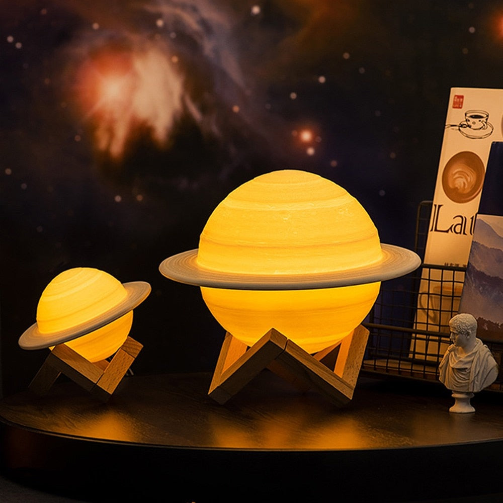 Planet-Themed LED Night Lamp β Colour-Changing Saturn Design for Kids, Bedrooms, and Unique Home Decor Ambience
