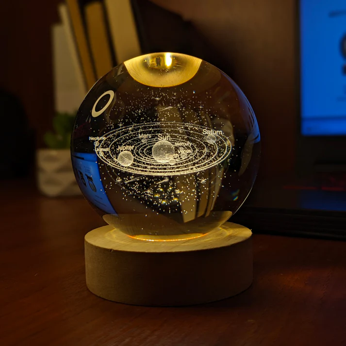 Galaxy Lamps Crystal Ball Light | USB Powered Warm Night White Lamp | Perfect for Bedside or Kidsā Room