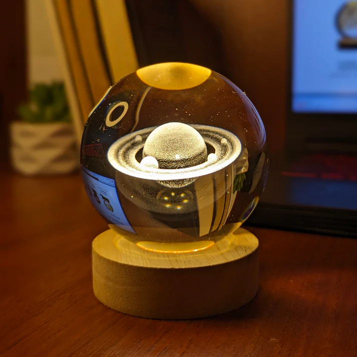 Galaxy Lamps Crystal Ball Light | USB Powered Warm Night White Lamp | Perfect for Bedside or Kidsā Room